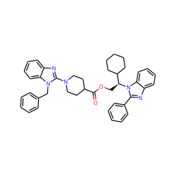 O=C(OC[C@@H](C1CCCCC1)n1c(-c2ccccc2)nc2ccccc21)C1CCN(c2nc3ccccc3n2Cc2ccccc2)CC1 ZINC000146381838