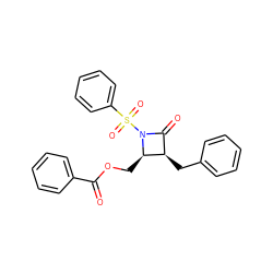 O=C(OC[C@@H]1[C@H](Cc2ccccc2)C(=O)N1S(=O)(=O)c1ccccc1)c1ccccc1 ZINC000013862667