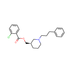 O=C(OC[C@@H]1CCCN(CCCc2ccccc2)C1)c1ccccc1Cl ZINC000027205406