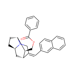 O=C(OC[C@H]1[C@H]2C[C@H]3CC[C@H]1N3C/C2=C\c1ccc2ccccc2c1)c1ccccc1 ZINC000253693446