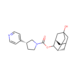 O=C(OC1[C@H]2CC3C[C@H]1CC(O)(C3)C2)N1CC[C@H](c2ccncc2)C1 ZINC000147343261