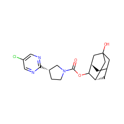 O=C(OC1[C@H]2CC3C[C@H]1CC(O)(C3)C2)N1CC[C@H](c2ncc(Cl)cn2)C1 ZINC000147385728