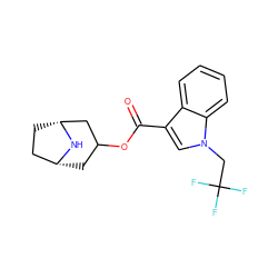 O=C(OC1C[C@@H]2CC[C@H](C1)N2)c1cn(CC(F)(F)F)c2ccccc12 ZINC000220958416