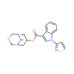 O=C(OC1C[C@H]2COC[C@@H](C1)N2)c1cn(-c2ccsn2)c2ccccc12 ZINC001772641201