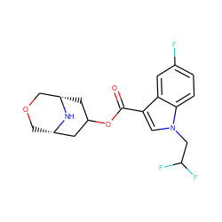 O=C(OC1C[C@H]2COC[C@@H](C1)N2)c1cn(CC(F)F)c2ccc(F)cc12 ZINC001772643901