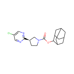 O=C(OC1C2CC3CC(C2)CC1C3)N1CC[C@@H](c2ncc(Cl)cn2)C1 ZINC000147385258