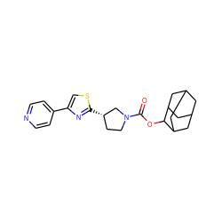 O=C(OC1C2CC3CC(C2)CC1C3)N1CC[C@H](c2nc(-c3ccncc3)cs2)C1 ZINC000147310905