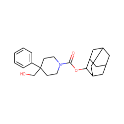 O=C(OC1C2CC3CC(C2)CC1C3)N1CCC(CO)(c2ccccc2)CC1 ZINC000147391047