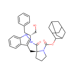 O=C(OC1C2CC3CC(C2)CC1C3)N1CCC[C@]1(Cc1c[nH]c2ccccc12)C(=O)N[C@@H](CO)Cc1ccccc1 ZINC000027328134