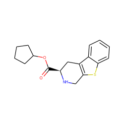 O=C(OC1CCCC1)[C@H]1Cc2c(sc3ccccc23)CN1 ZINC000036187807