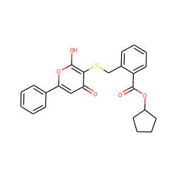 O=C(OC1CCCC1)c1ccccc1CSc1c(O)oc(-c2ccccc2)cc1=O ZINC000100761345