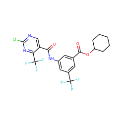 O=C(OC1CCCCC1)c1cc(NC(=O)c2cnc(Cl)nc2C(F)(F)F)cc(C(F)(F)F)c1 ZINC000013555220