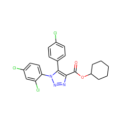 O=C(OC1CCCCC1)c1nnn(-c2ccc(Cl)cc2Cl)c1-c1ccc(Cl)cc1 ZINC000040412026