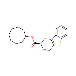 O=C(OC1CCCCCCC1)[C@H]1Cc2c(sc3ccccc23)CN1 ZINC000036187808