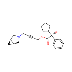 O=C(OCC#CCN1C[C@H]2C[C@H]2C1)[C@](O)(c1ccccc1)C1CCCC1 ZINC000003939531