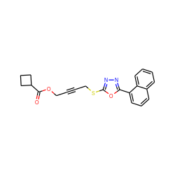 O=C(OCC#CCSc1nnc(-c2cccc3ccccc23)o1)C1CCC1 ZINC000036381514