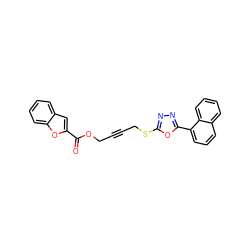 O=C(OCC#CCSc1nnc(-c2cccc3ccccc23)o1)c1cc2ccccc2o1 ZINC000002420520