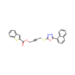 O=C(OCC#CCSc1nnc(-c2cccc3ccccc23)o1)c1cc2ccccc2s1 ZINC000036381518