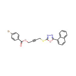 O=C(OCC#CCSc1nnc(-c2cccc3ccccc23)o1)c1ccc(Br)cc1 ZINC000002416443