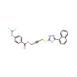 O=C(OCC#CCSc1nnc(-c2cccc3ccccc23)o1)c1ccc(OC(F)F)cc1 ZINC000036381509