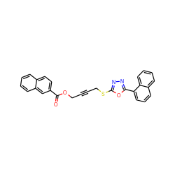 O=C(OCC#CCSc1nnc(-c2cccc3ccccc23)o1)c1ccc2ccccc2c1 ZINC000036380712