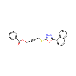 O=C(OCC#CCSc1nnc(-c2cccc3ccccc23)o1)c1ccccc1 ZINC000002400771