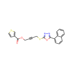 O=C(OCC#CCSc1nnc(-c2cccc3ccccc23)o1)c1ccsc1 ZINC000036381498