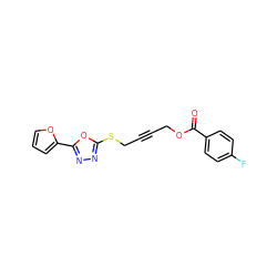 O=C(OCC#CCSc1nnc(-c2ccco2)o1)c1ccc(F)cc1 ZINC000036381520