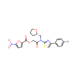 O=C(OCC(=O)N(C[C@@H]1CCCO1)c1nc(-c2ccc(Br)cc2)cs1)c1ccc([N+](=O)[O-])o1 ZINC000042891515