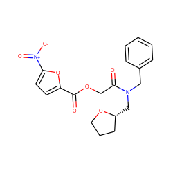 O=C(OCC(=O)N(Cc1ccccc1)C[C@@H]1CCCO1)c1ccc([N+](=O)[O-])o1 ZINC000066252187