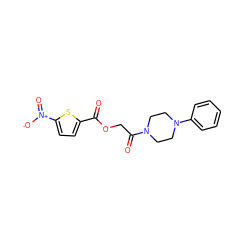 O=C(OCC(=O)N1CCN(c2ccccc2)CC1)c1ccc([N+](=O)[O-])s1 ZINC000005688957