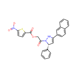 O=C(OCC(=O)N1NC(c2ccc3ccccc3c2)=C[C@@H]1c1ccccc1)c1ccc([N+](=O)[O-])s1 ZINC000003277194