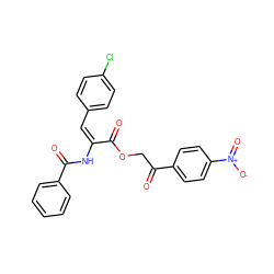 O=C(OCC(=O)c1ccc([N+](=O)[O-])cc1)/C(=C\c1ccc(Cl)cc1)NC(=O)c1ccccc1 ZINC000002948968