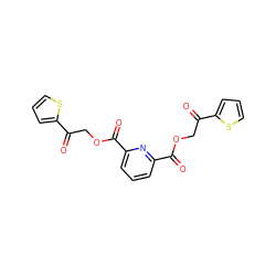 O=C(OCC(=O)c1cccs1)c1cccc(C(=O)OCC(=O)c2cccs2)n1 ZINC000008451525