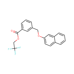 O=C(OCC(F)(F)F)c1cccc(COc2ccc3ccccc3c2)c1 ZINC000000672778