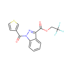 O=C(OCC(F)(F)F)c1nn(C(=O)c2ccsc2)c2ccccc12 ZINC000072177403