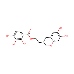 O=C(OCC[C@@H]1COc2cc(O)c(O)cc2C1)c1ccc(O)c(O)c1O ZINC000026665532