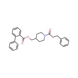 O=C(OCC1CCN(C(=O)CCc2ccccc2)CC1)c1ccccc1-c1ccccc1 ZINC000073197087