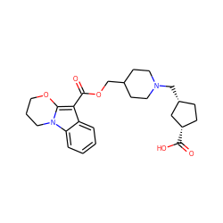 O=C(OCC1CCN(C[C@@H]2CC[C@H](C(=O)O)C2)CC1)c1c2n(c3ccccc13)CCCO2 ZINC000299822697