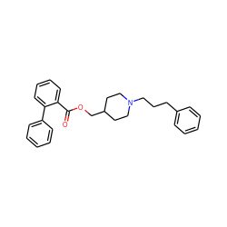 O=C(OCC1CCN(CCCc2ccccc2)CC1)c1ccccc1-c1ccccc1 ZINC000073197244