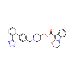 O=C(OCC1CCN(Cc2ccc(-c3ccccc3-c3nnn[nH]3)cc2)CC1)c1c2n(c3ccccc13)CCCO2 ZINC000096938678