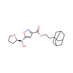 O=C(OCCC12CC3CC(CC(C3)C1)C2)c1cc(N(O)[C@H]2CCCO2)on1 ZINC000653785938