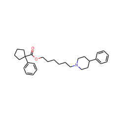 O=C(OCCCCCCN1CCC(c2ccccc2)CC1)C1(c2ccccc2)CCCC1 ZINC000013737414