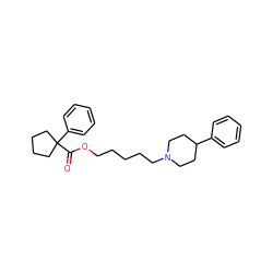 O=C(OCCCCCN1CCC(c2ccccc2)CC1)C1(c2ccccc2)CCCC1 ZINC000013737413