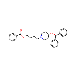 O=C(OCCCCN1CCC(OC(c2ccccc2)c2ccccc2)CC1)c1ccccc1 ZINC000028650604