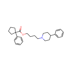 O=C(OCCCCN1CCC(c2ccccc2)CC1)C1(c2ccccc2)CCCC1 ZINC000013737412