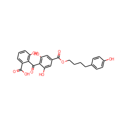 O=C(OCCCCc1ccc(O)cc1)c1cc(O)c(C(=O)c2c(O)cccc2C(=O)O)c(O)c1 ZINC000013760681