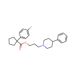 O=C(OCCCN1CCC(c2ccccc2)CC1)C1(c2ccc(I)cc2)CCCC1 ZINC000013737410