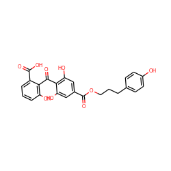 O=C(OCCCc1ccc(O)cc1)c1cc(O)c(C(=O)c2c(O)cccc2C(=O)O)c(O)c1 ZINC000013760678