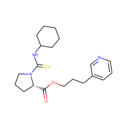 O=C(OCCCc1cccnc1)[C@@H]1CCCN1C(=S)NC1CCCCC1 ZINC000027559246